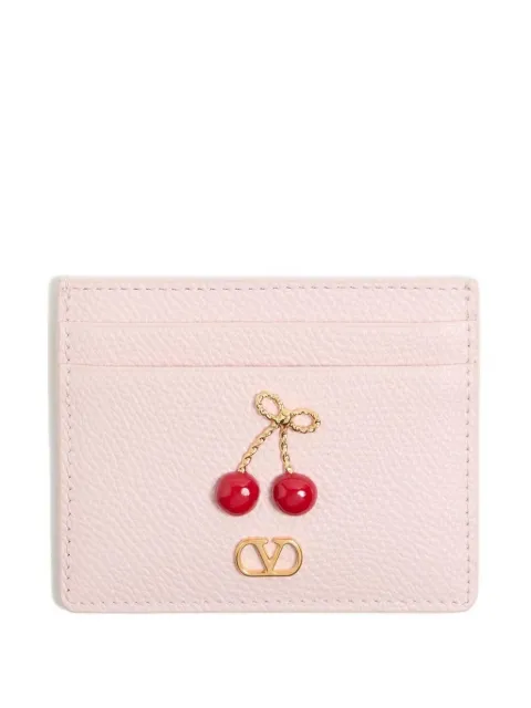 Valentino Garavani cherryfic-embellished leather cardholder