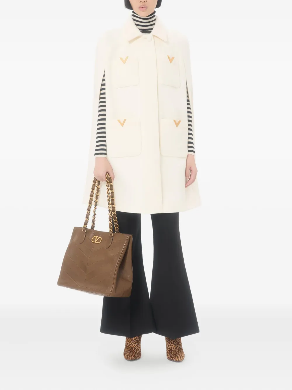 Valentino Garavani Fluwelen cape Beige