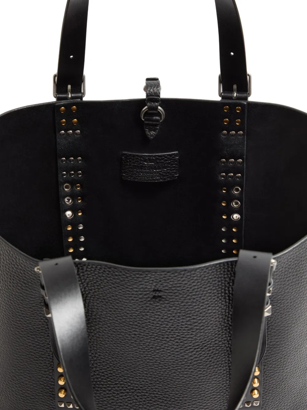 Valentino Garavani Medium Rockstud shopper met textuur Zwart