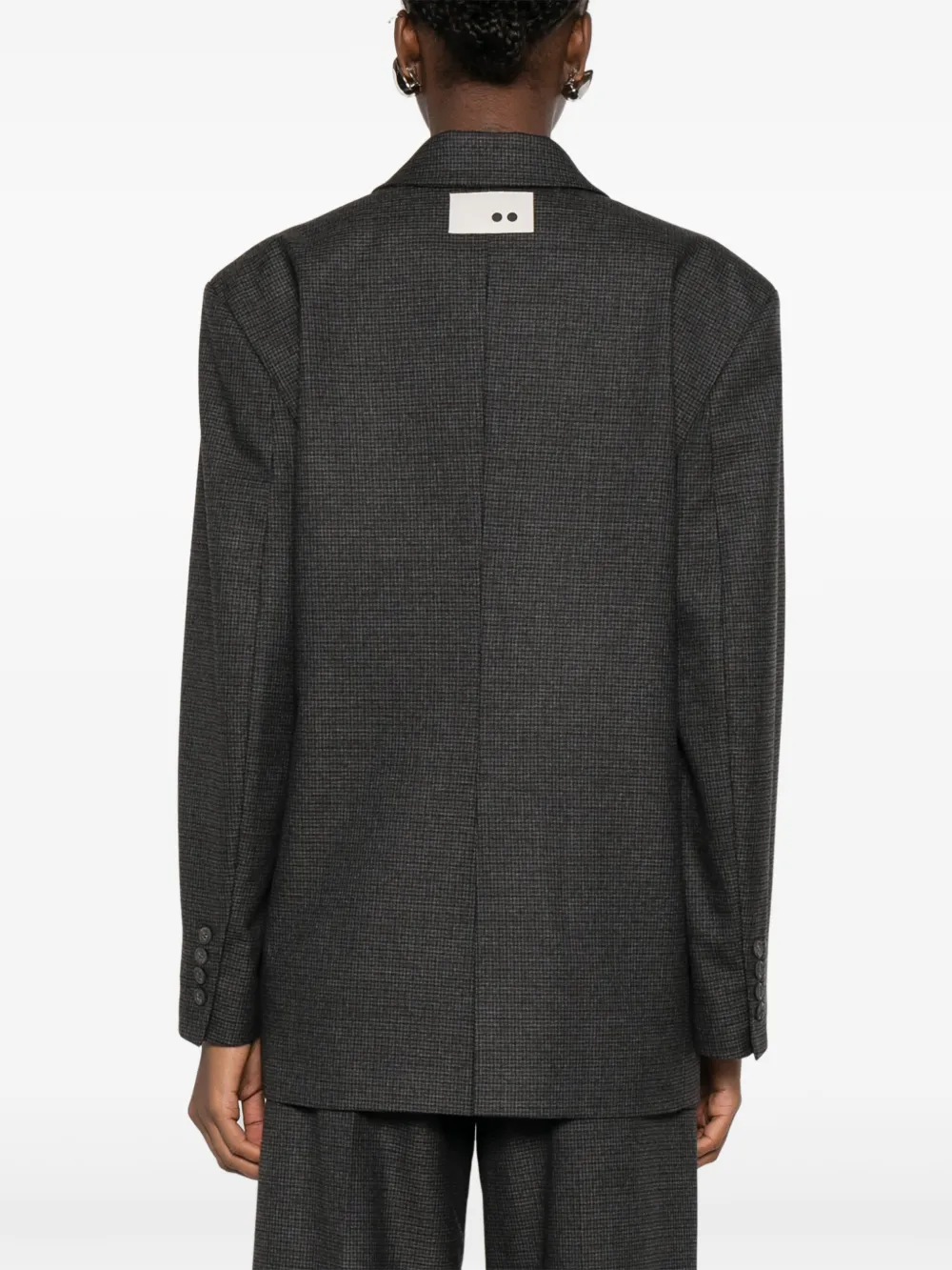The M Double-breasted Fitted Jacket In Gray