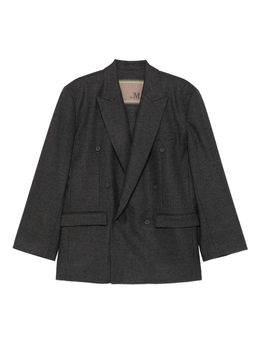 The M Double-breasted Fitted Jacket In Gray