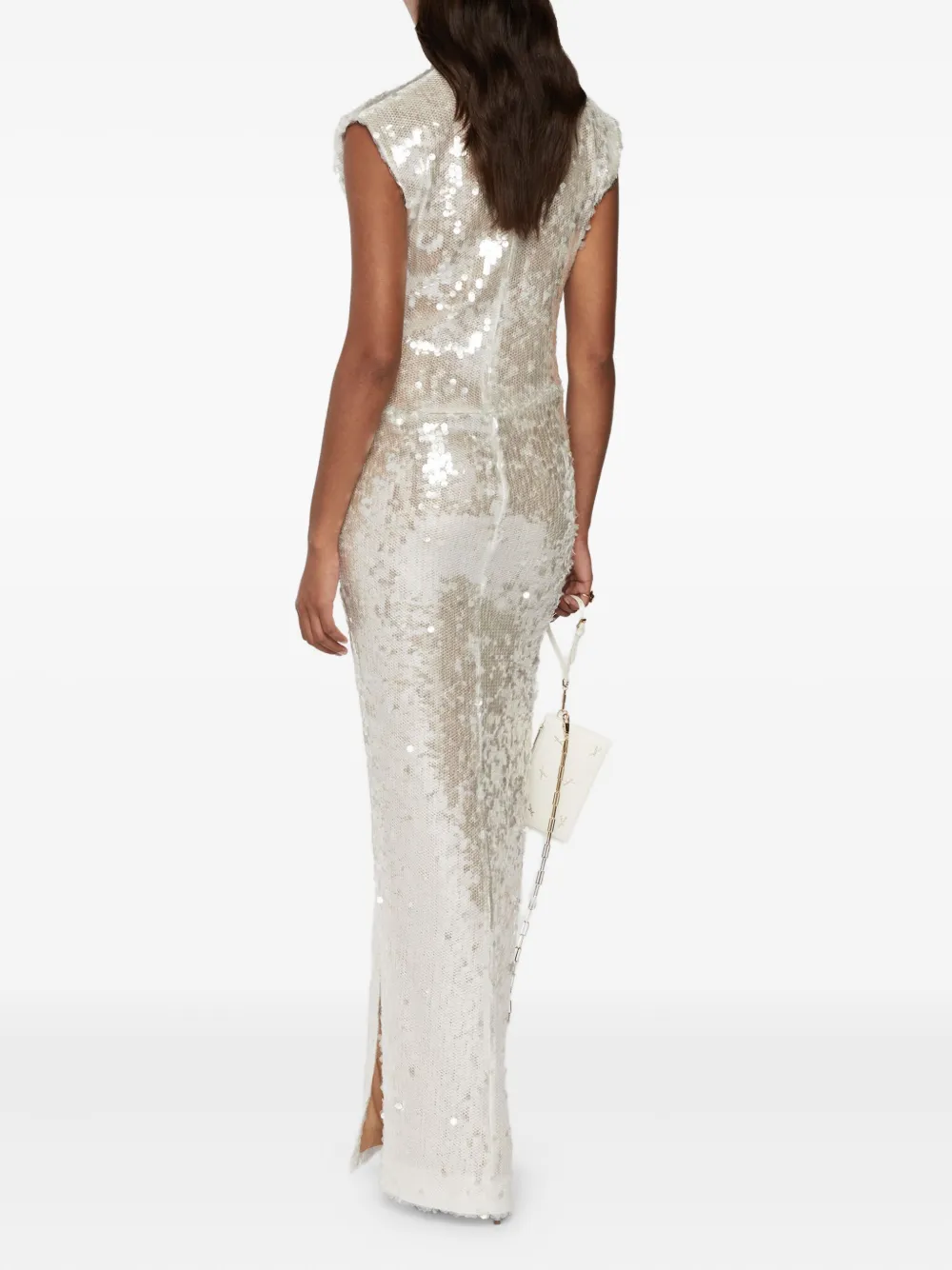 Genny Sequinned Gown In White