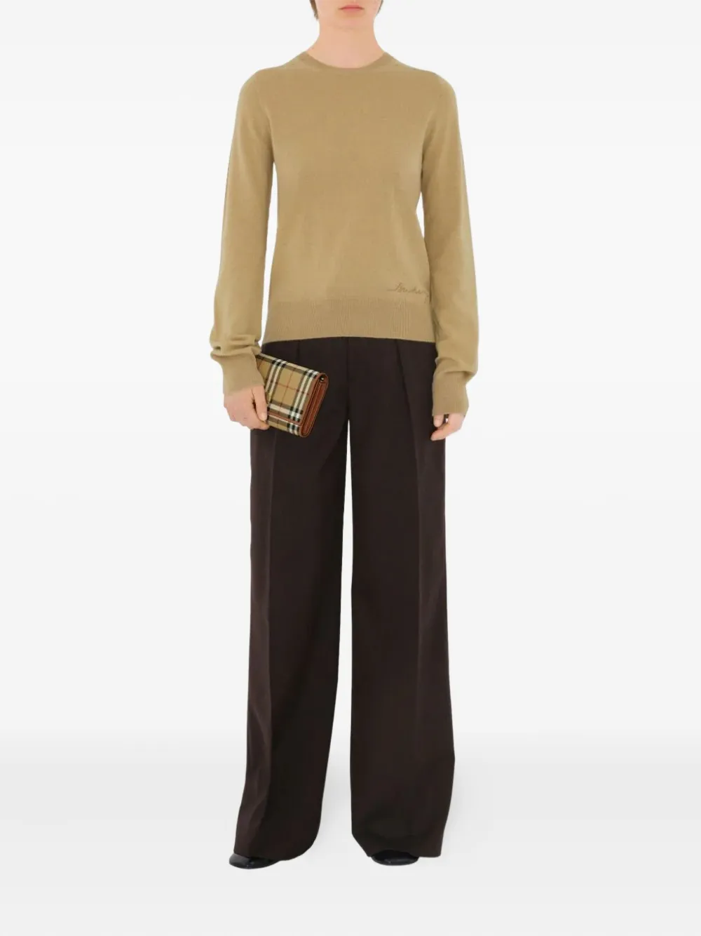 Burberry Check-pattern Chain Shoulder Bag In Neutral