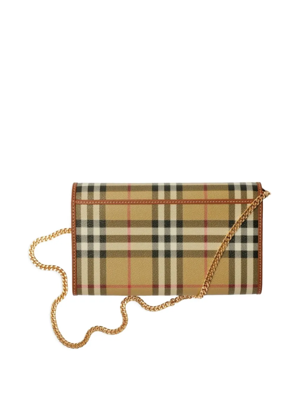 Burberry Check-pattern Chain Shoulder Bag In Neutral