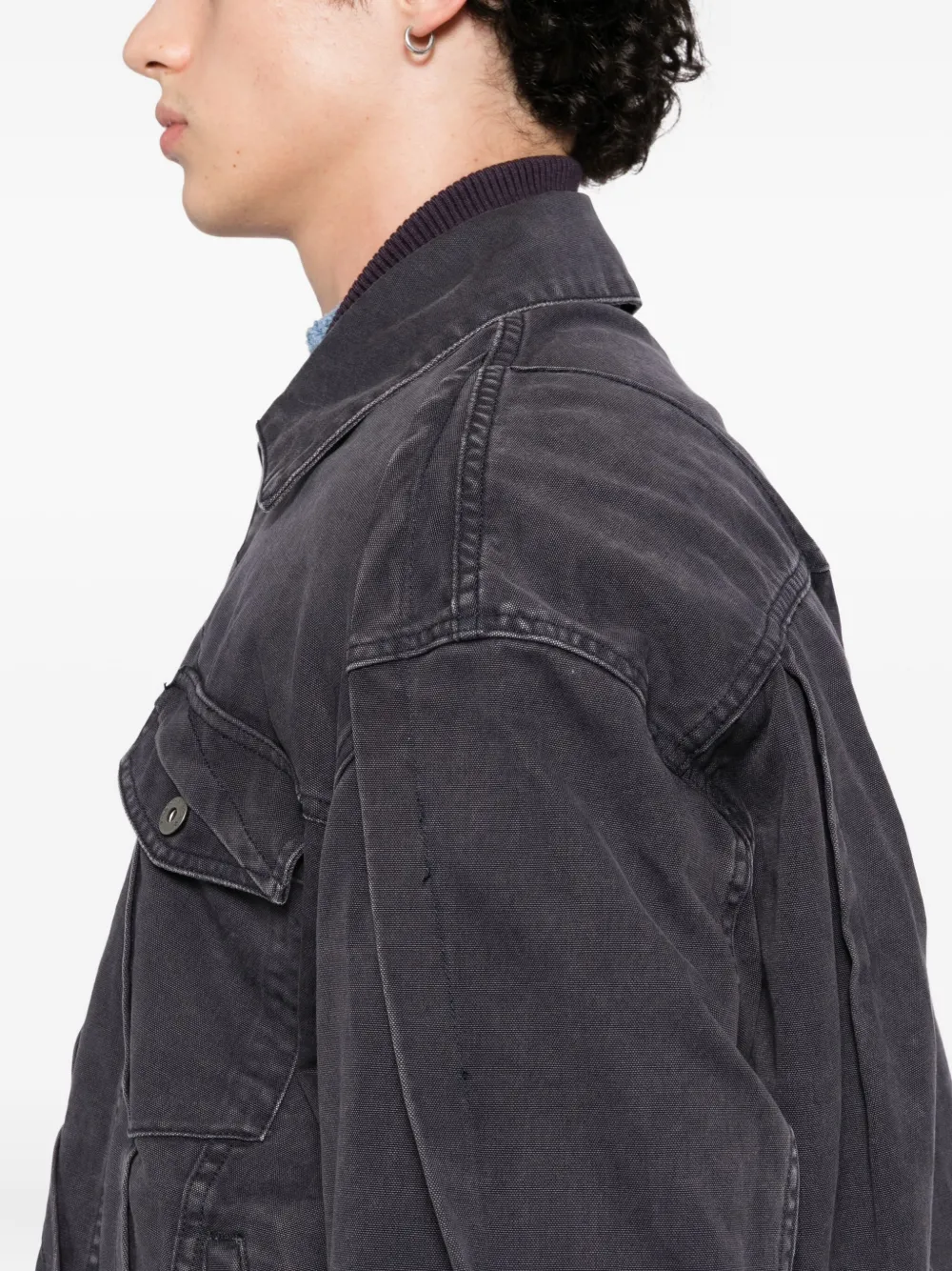 Feng Chen Wang Gewatteerd jack met zak Paars