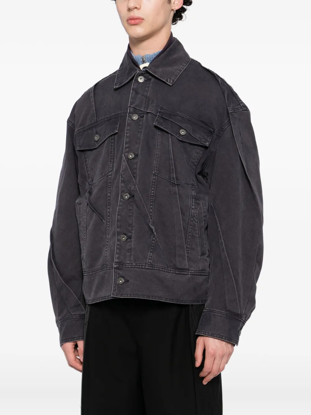 Feng Chen Wang Gewatteerd jack met zak Paars