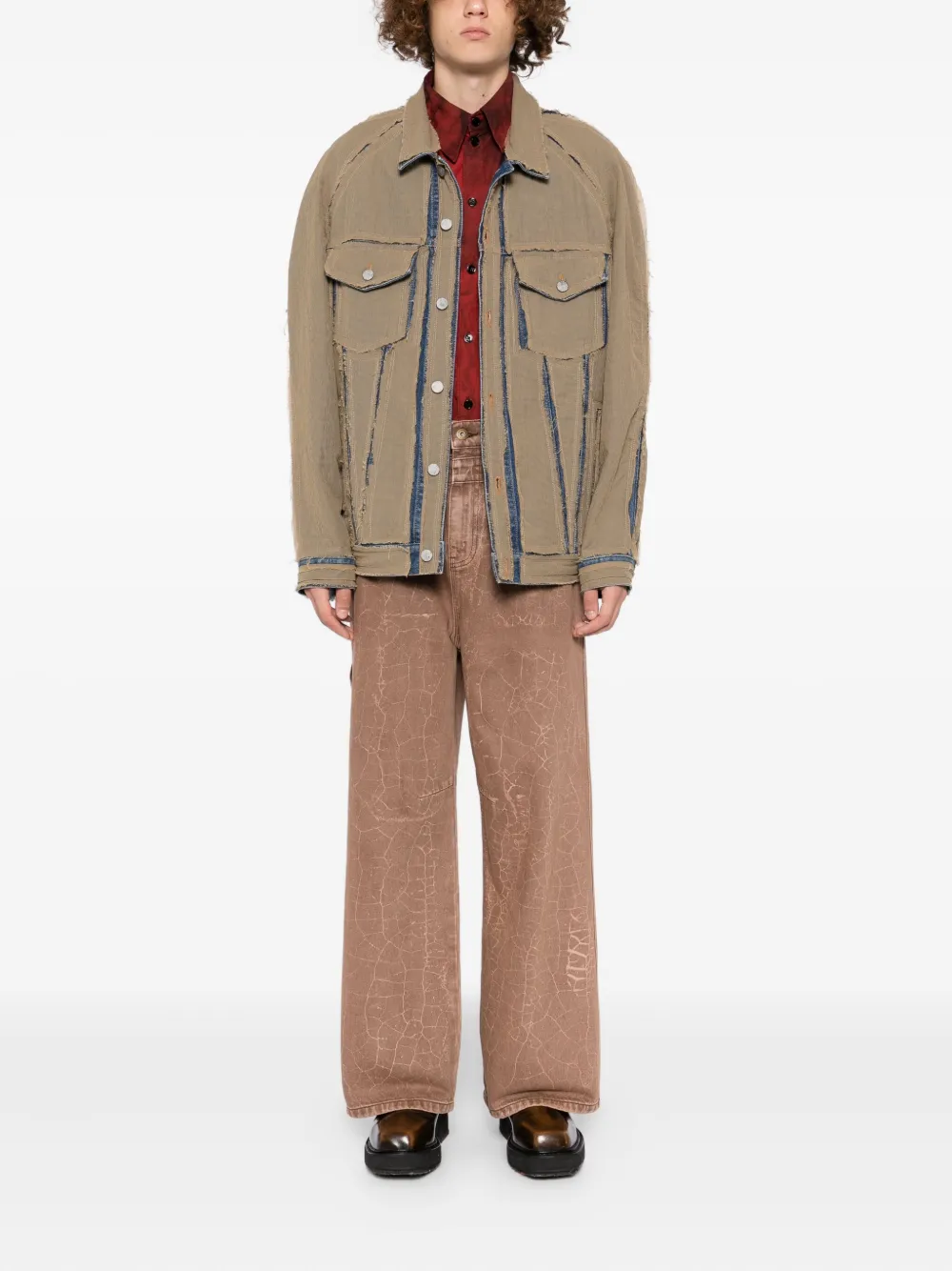 Feng Chen Wang crack-print jeans | Relaxed-Fit Jeans | Image 2
