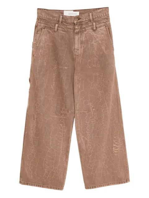Feng Chen Wang crack-print jeans