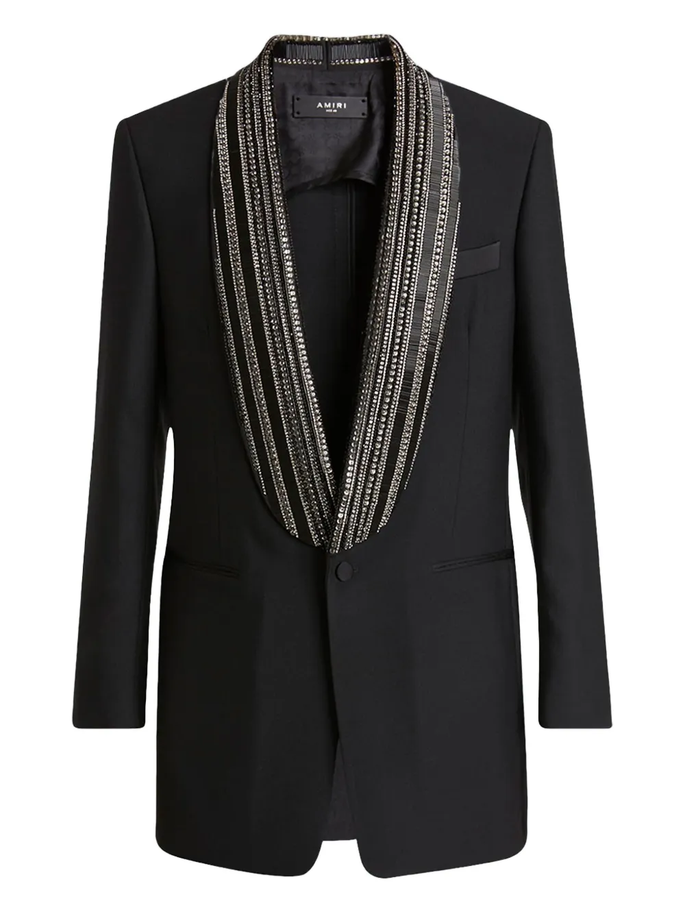 AMIRI crystal-embellished shawl-collar blazer | Black | Image 1