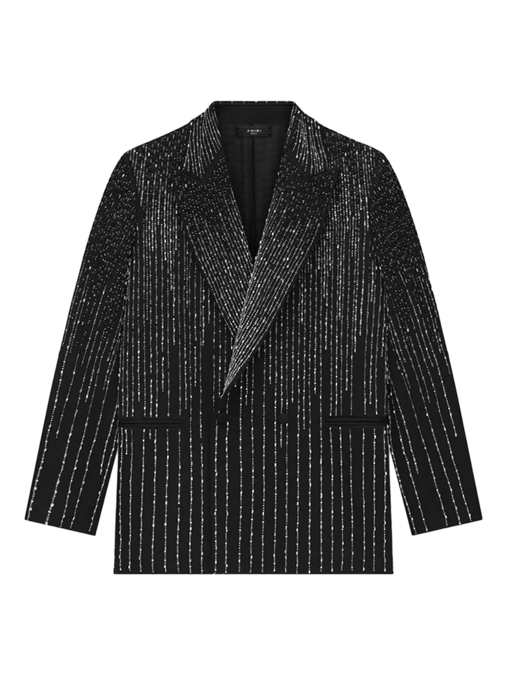 AMIRI crystal-stripe double-breasted blazer | Black | Image 1