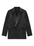 AMIRI crystal-stripe double-breasted blazer - Black