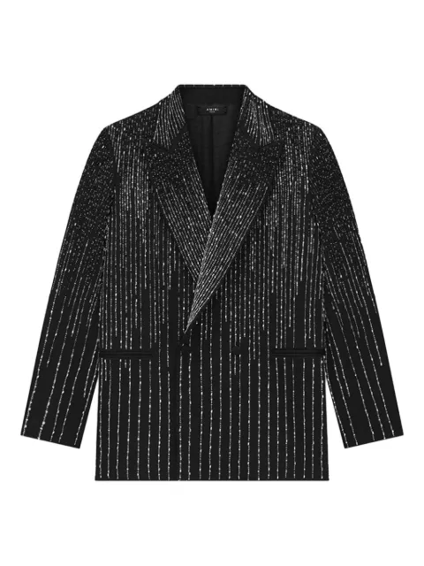 AMIRI crystal-stripe double-breasted blazer