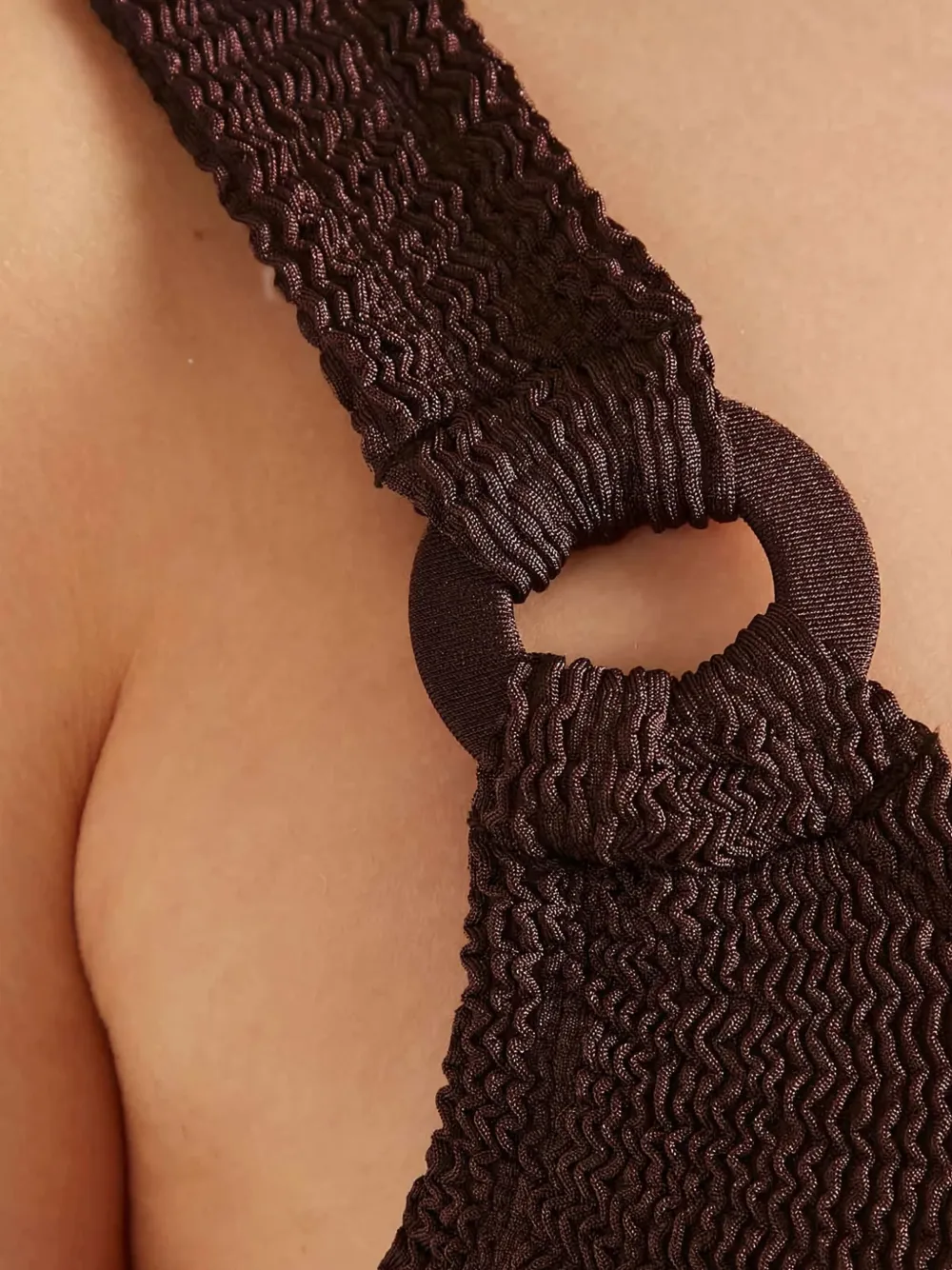 Hunza G Domino badpak met tonale oorring Bruin