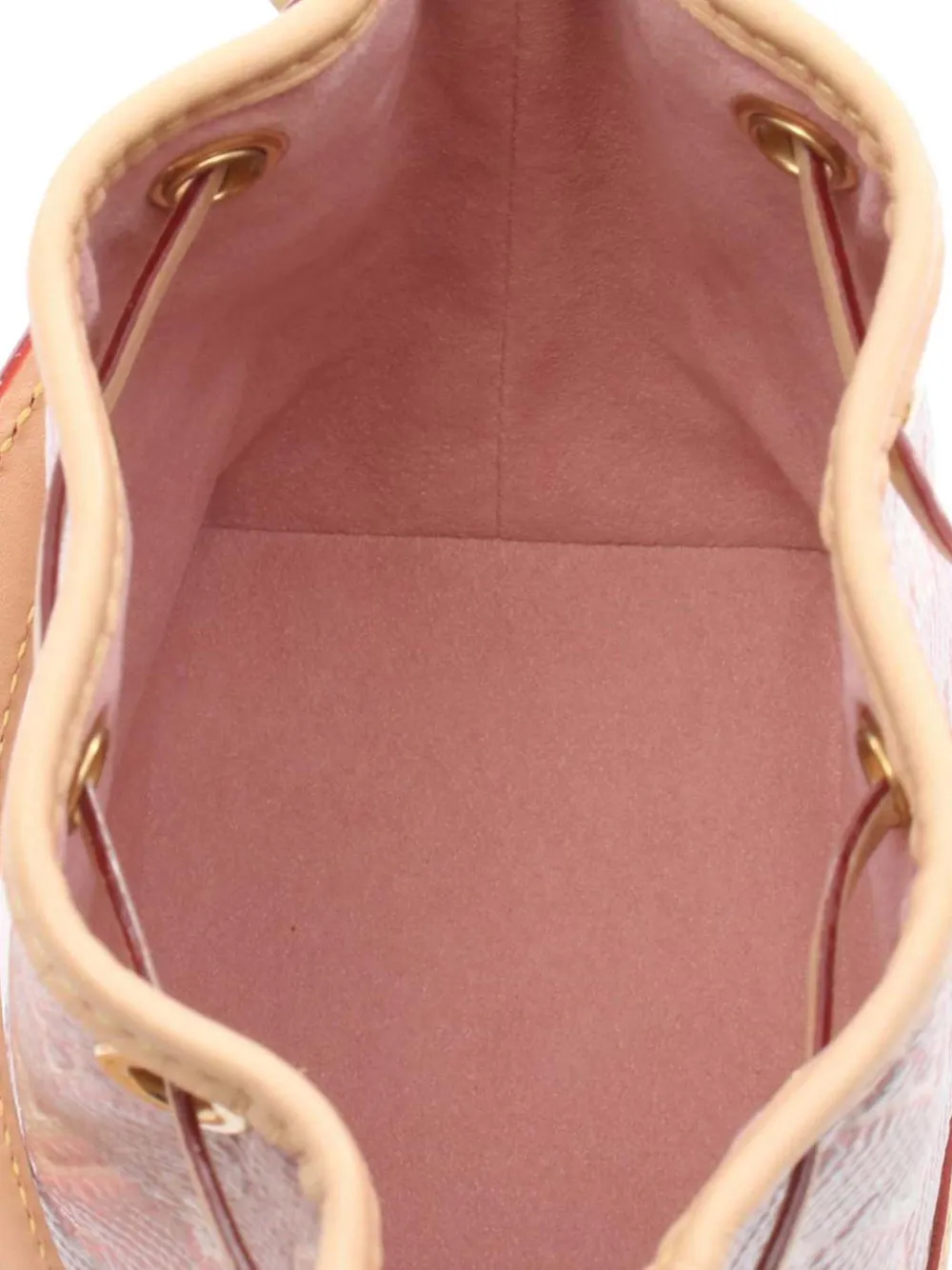 Pre-owned Louis Vuitton 2021-2025 Monoglam Nano Noe Bucket Bag In Pink