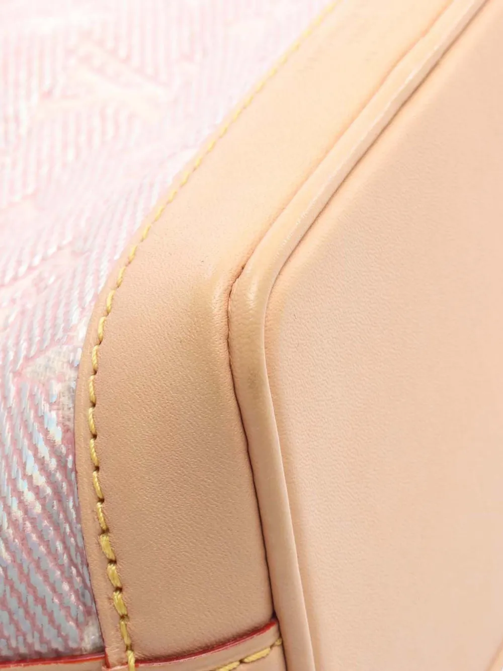 Pre-owned Louis Vuitton 2021-2025 Monoglam Nano Noe Bucket Bag In Pink