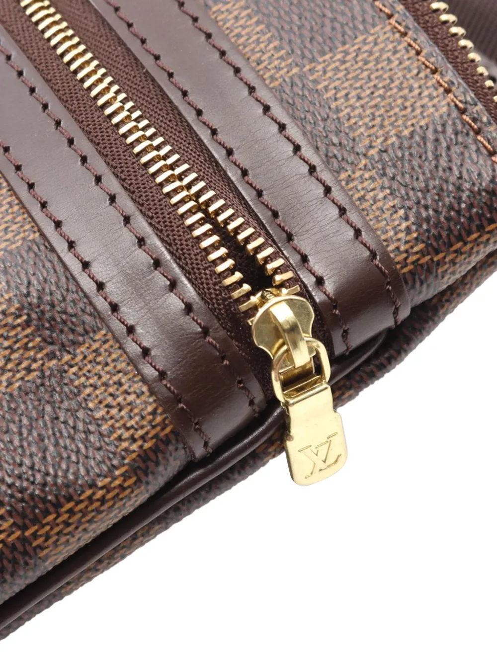 Pre-owned Louis Vuitton 2007 Damier Ebene Bosphore Pochette Crossbody Bag In Brown