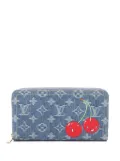 Louis Vuitton Pre-Owned 2021-2025 Takashi Murakami Monogram Denim Cherry Zippy Wallet long wallets - Blue