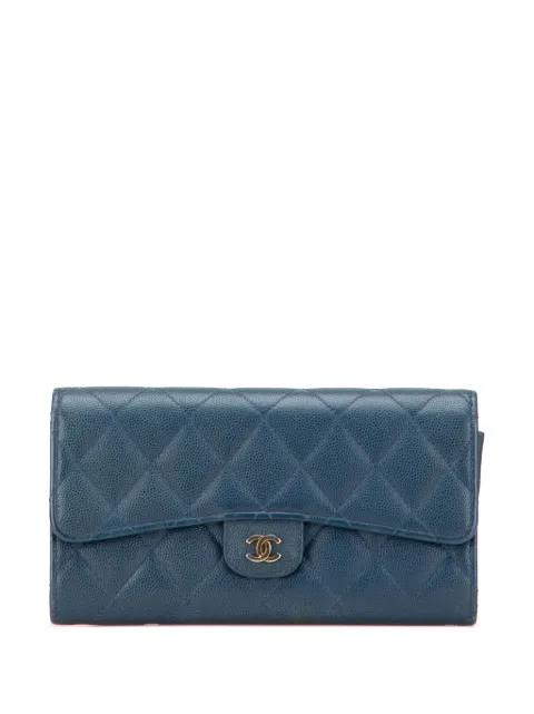 CHANEL Pre-Owned محفظة 'كلاسيك' مبطنة كافيار طويلة بشعار CC وقلاب 2016-2017