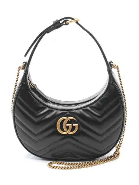 Gucci Pre-Owned bolsa satchel Half Moon Bag mini GG Marmont 2016-2025
