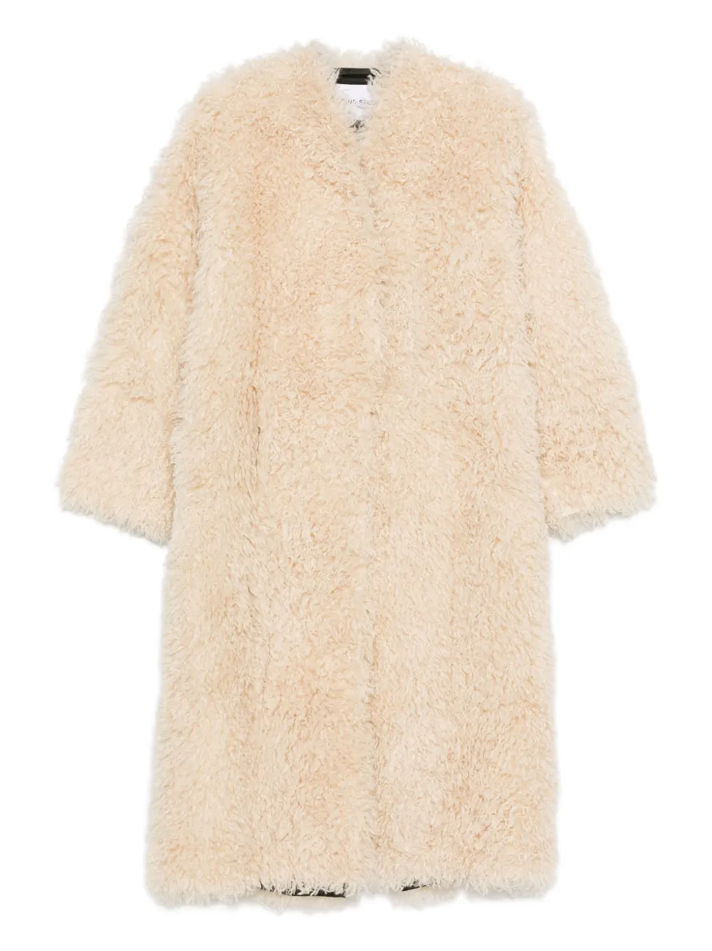 STAND STUDIO long-sleeved faux-fur coat | Neutrals | Image 1