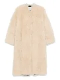 STAND STUDIO long-sleeved faux-fur coat - Neutrals