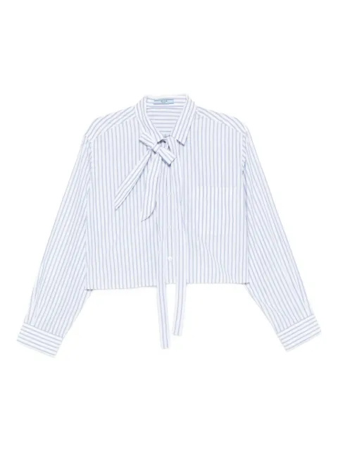 Prada striped tie-neck shirt