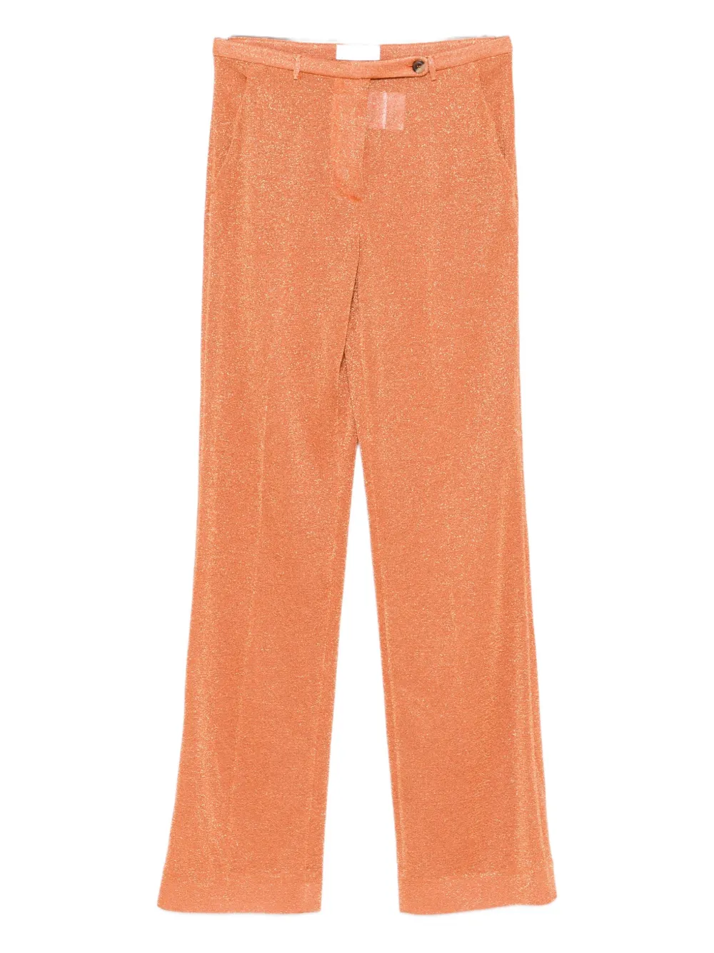 Miu Miu lurex pressed-crease trousers - Arancione