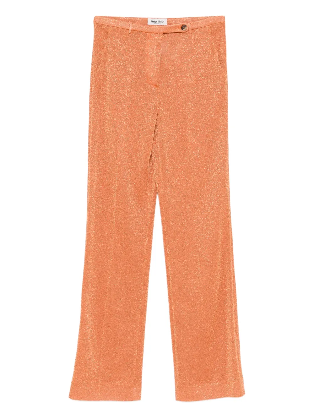Miu Miu lurex pressed-crease trousers | Orange | Image 1