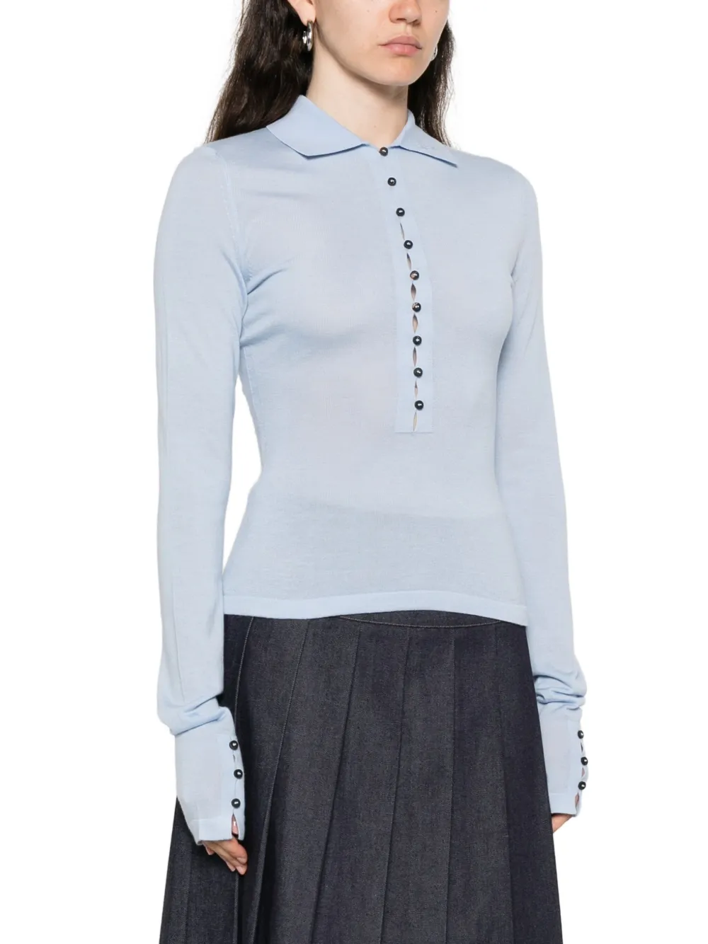 Jacquemus Poloshirt van merinowol Blauw