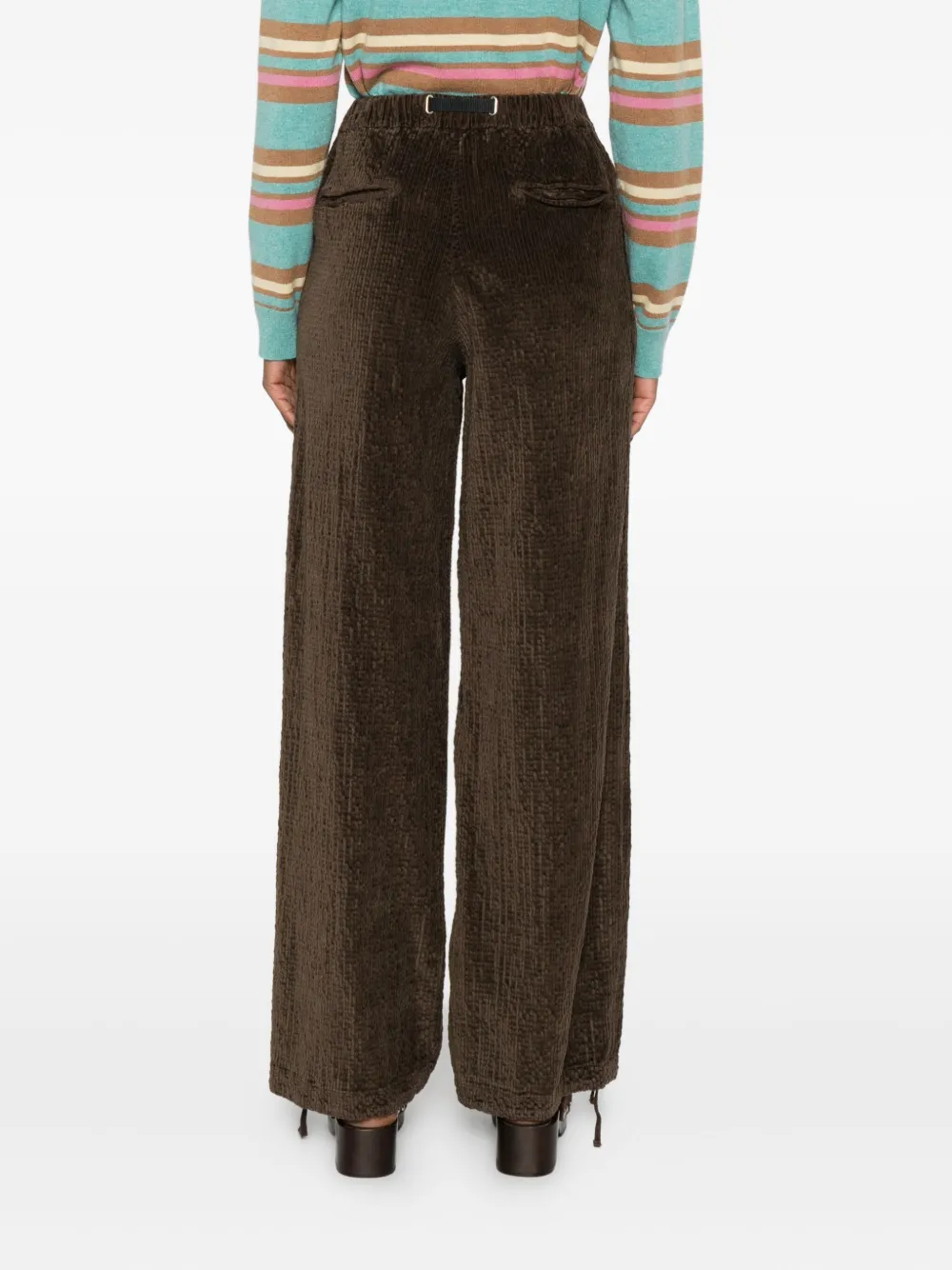 White Sand Drawstring-waist Pants In Brown