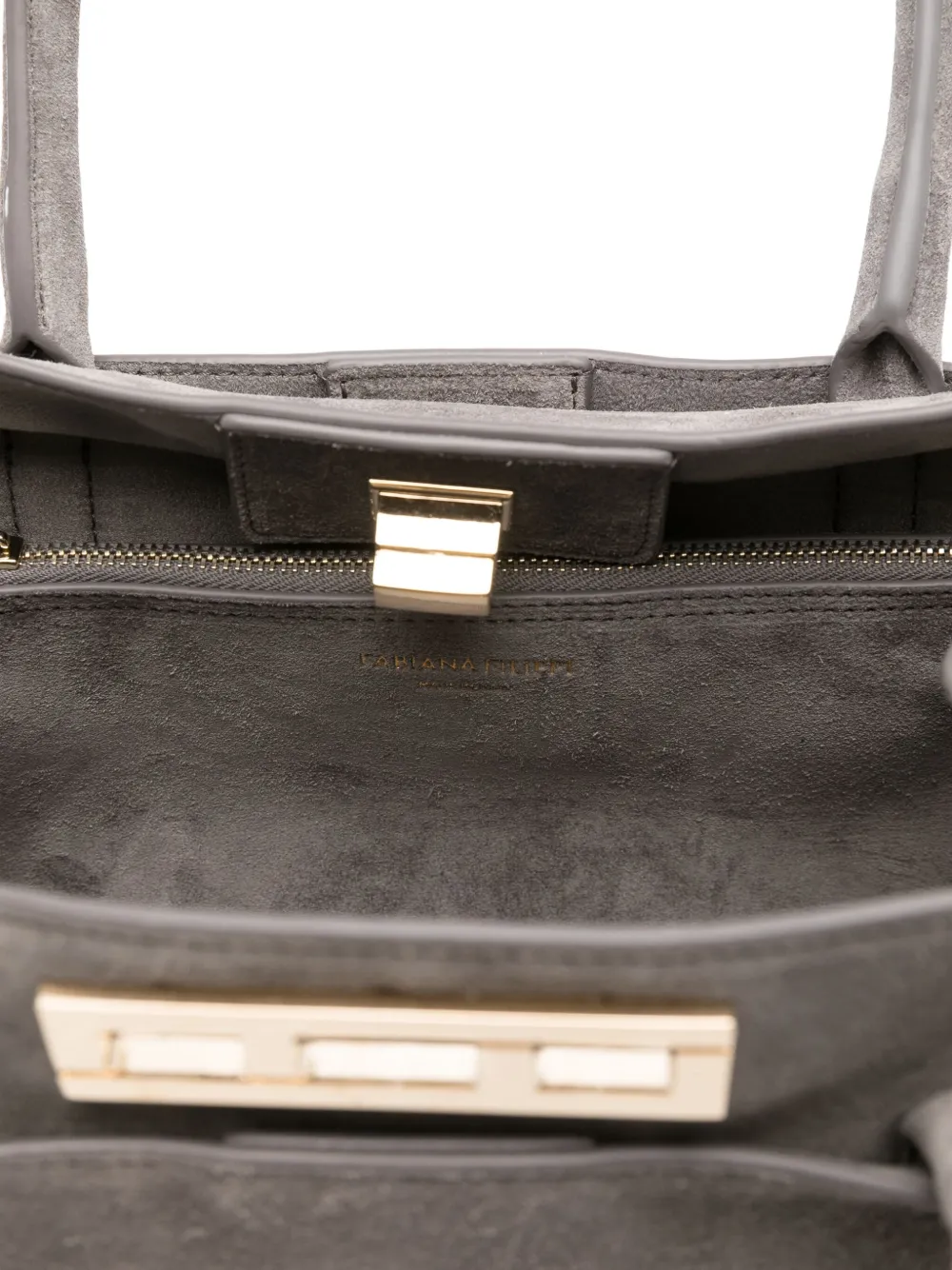 Fabiana Filippi Suede Top-handle Tote Bag In Gray