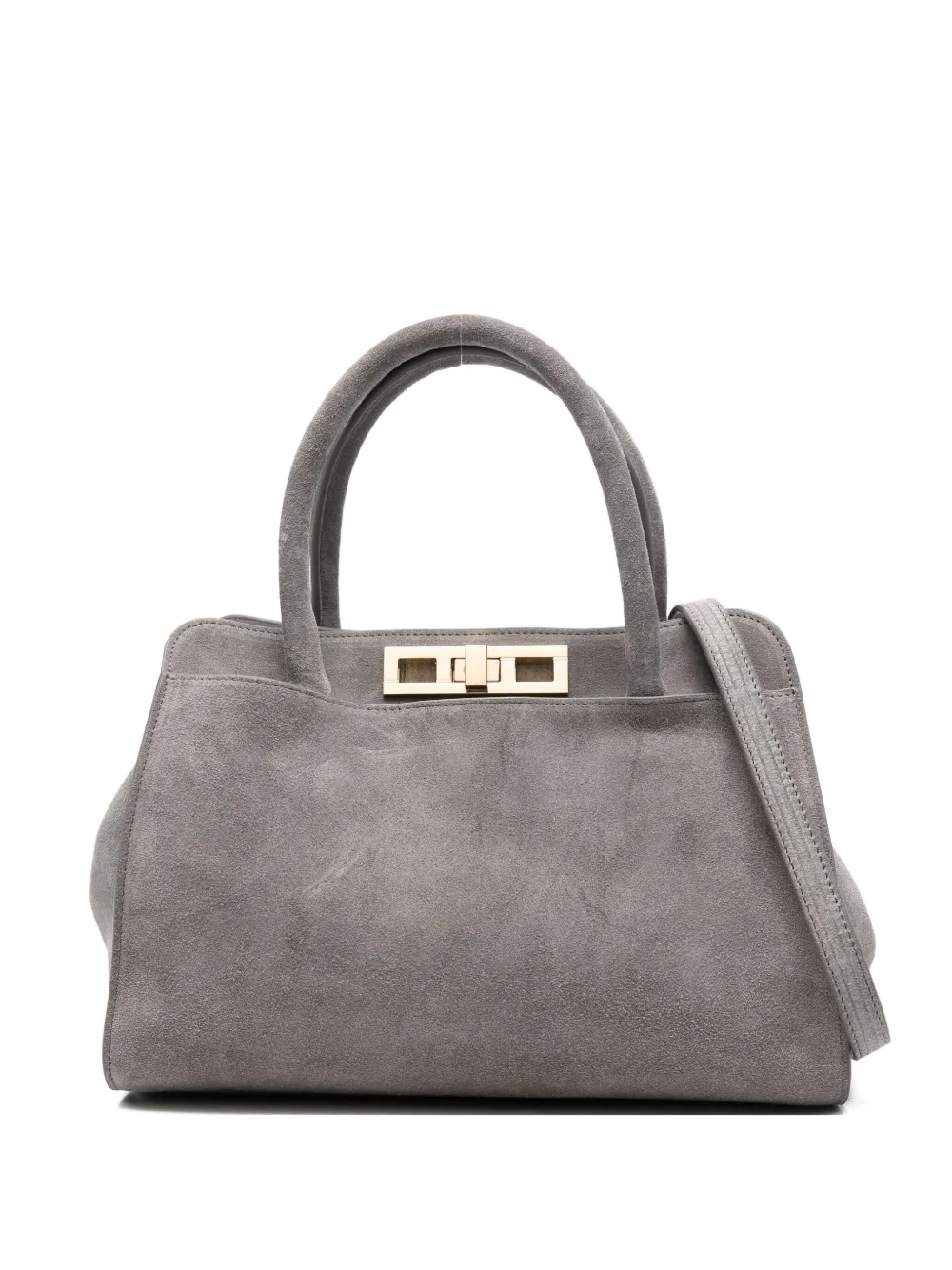 Fabiana Filippi Suede Top-handle Tote Bag In Gray