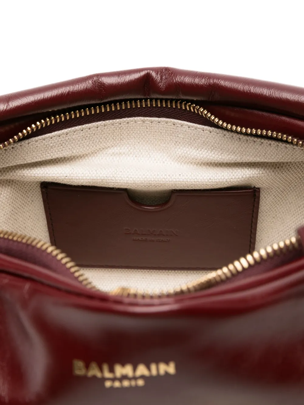 Balmain Medium Leather Shoulder Bag With Chain Strap In Red