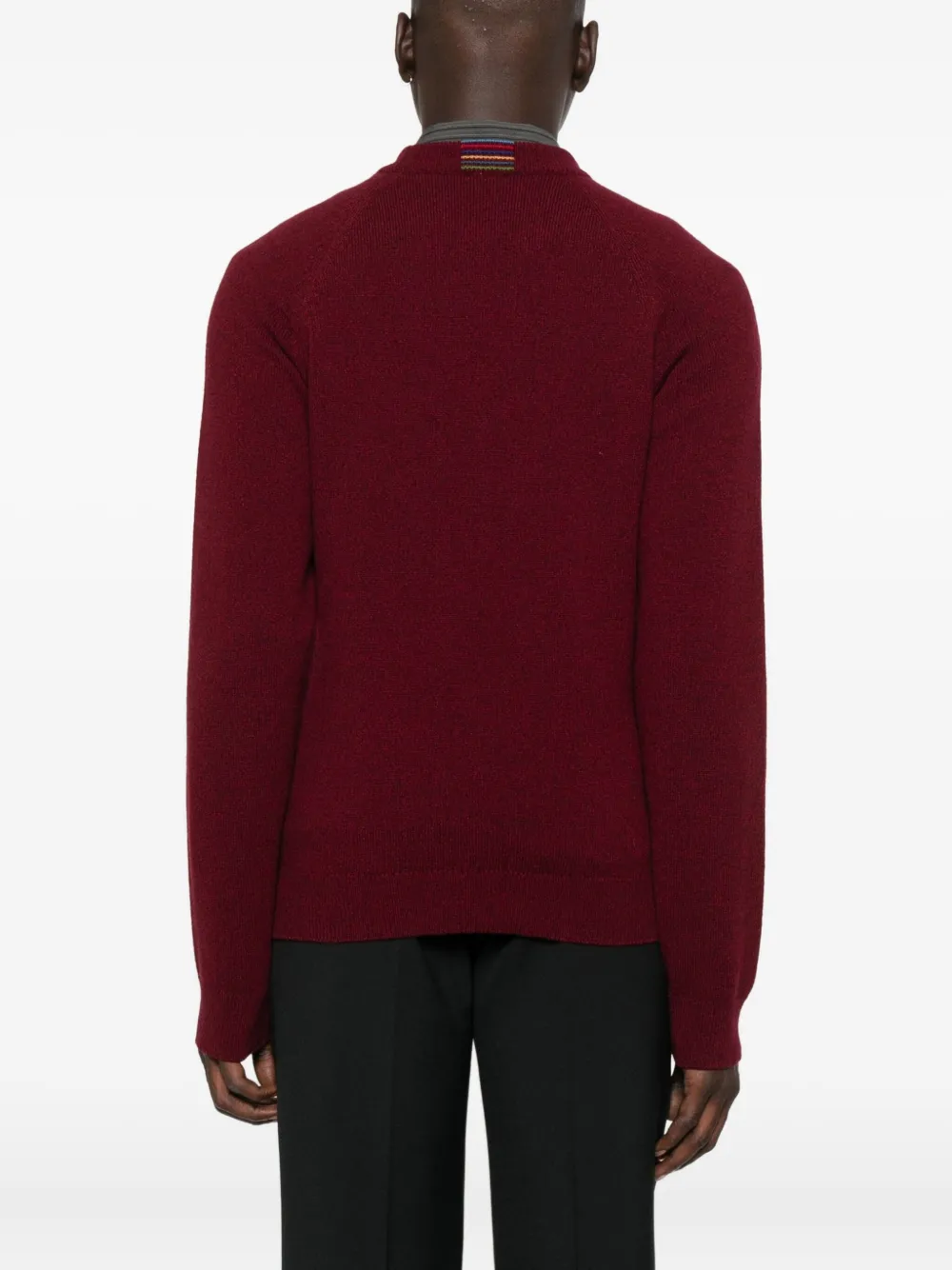 Paul Smith Crew Neck Knitted Sweater With Raglan Sleeves In Brown