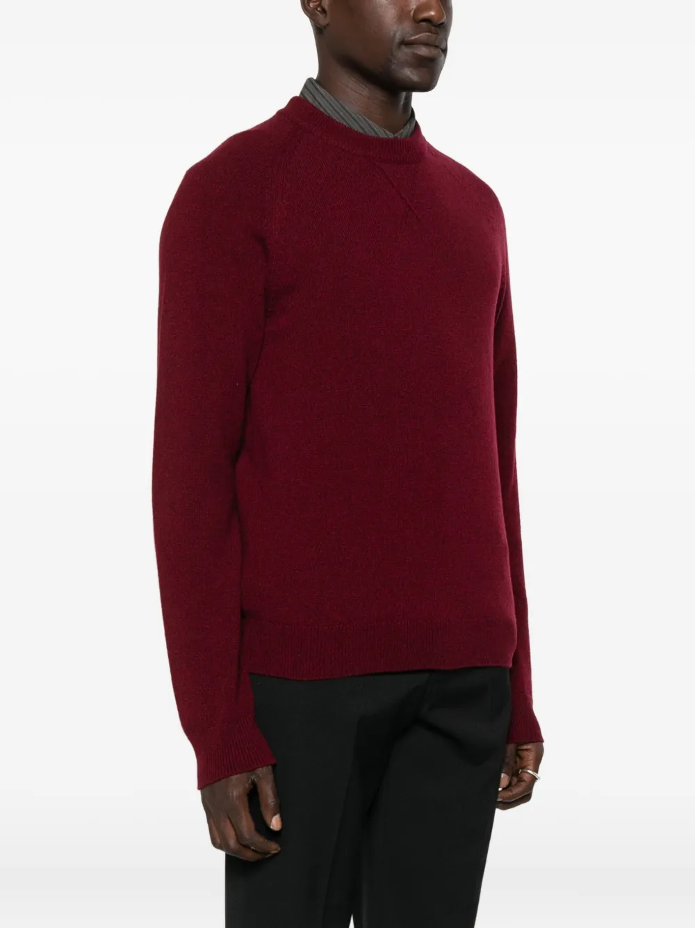 Paul Smith Crew Neck Knitted Sweater With Raglan Sleeves In Brown
