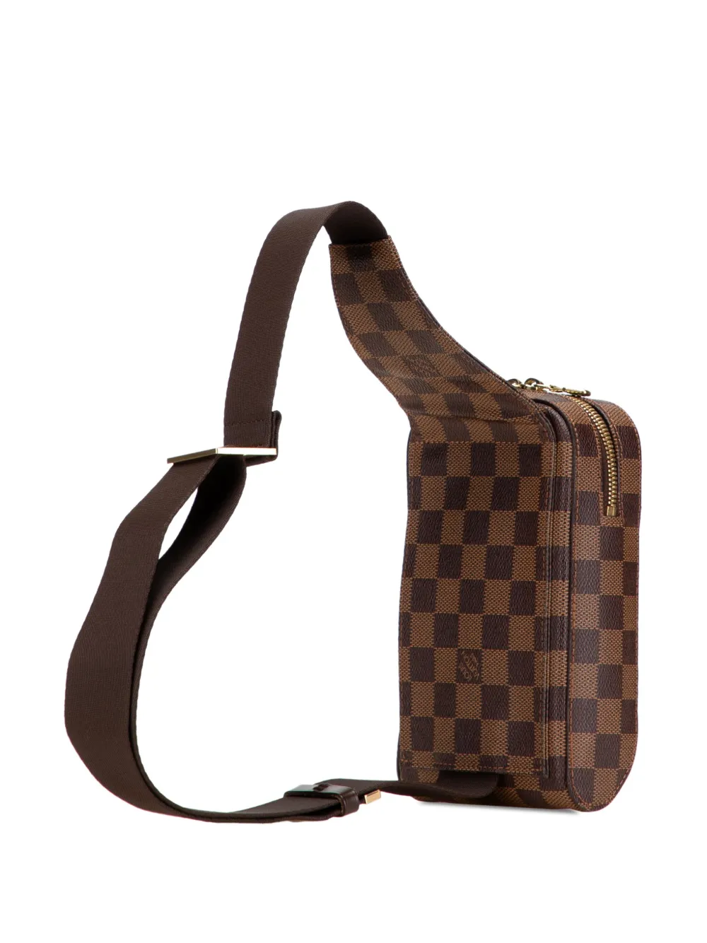 Pre-owned Louis Vuitton 2004 Damier Ebene Geronimos Crossbody Bag In Brown