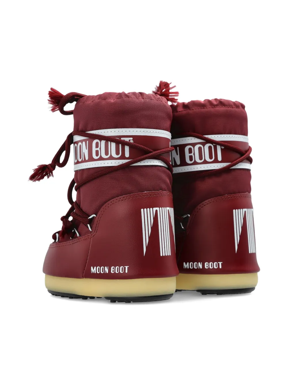 Moon Boot Logo-print Lace-up Boots In Red