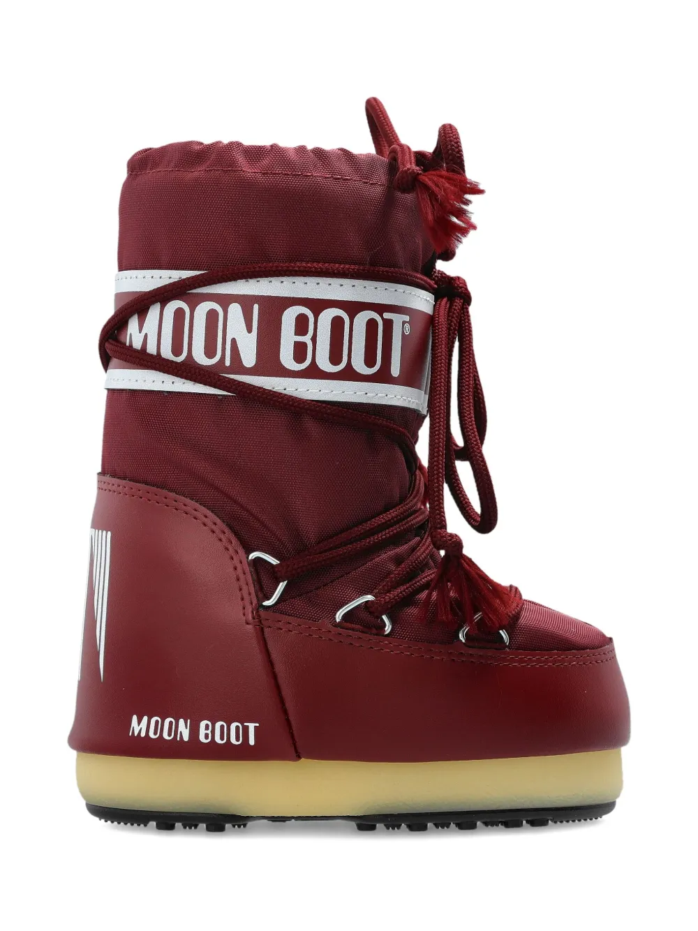 Moon Boot Logo-print Lace-up Boots In Red