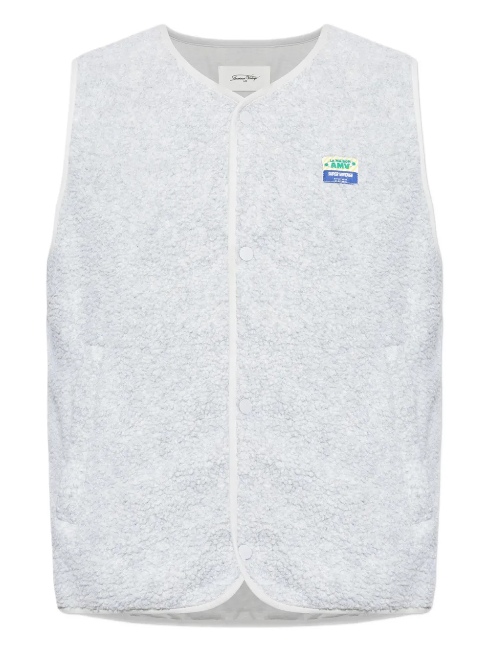 American Vintage Button-fastening Fleece Gilet In Gray