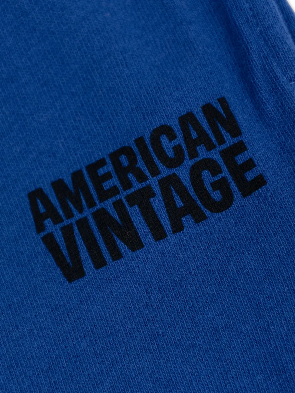 American Vintage Logo-print Elastic-waist Shorts In Blue