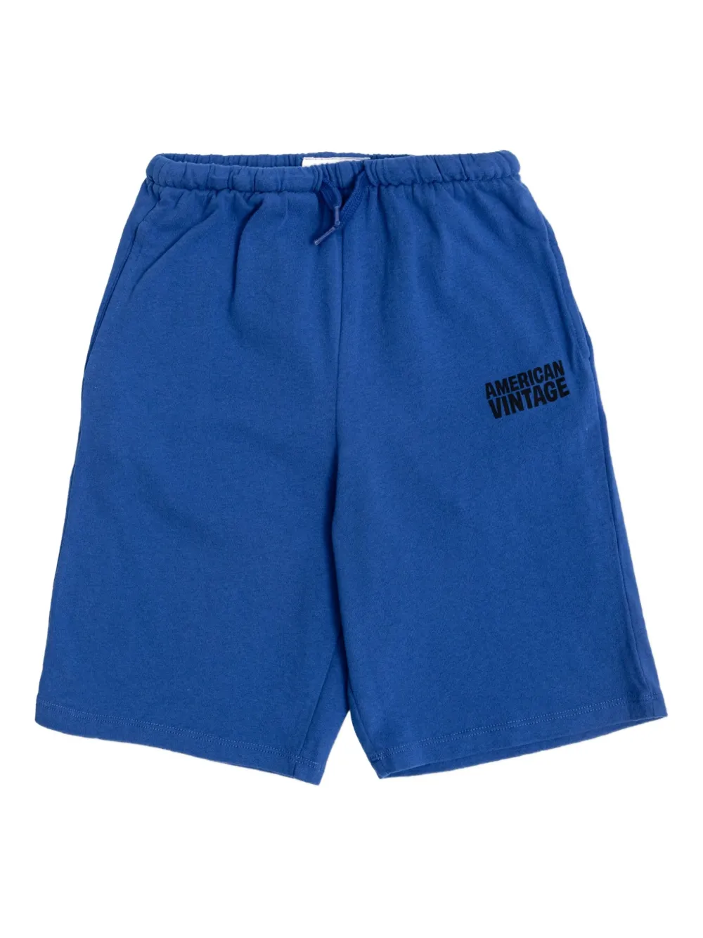 American Vintage Logo-print Elastic-waist Shorts In Blue