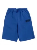 American Vintage Kids logo-print elastic-waist shorts - Blue