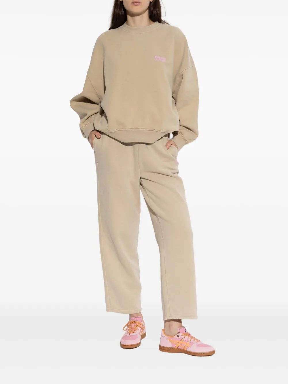 American Vintage Plizzy sweater met ronde hals Beige