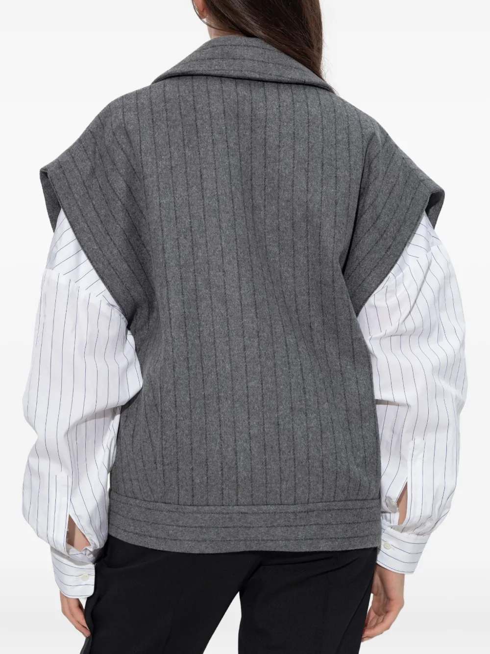 Iro Pinstripe Double-breasted Gilet In Gray