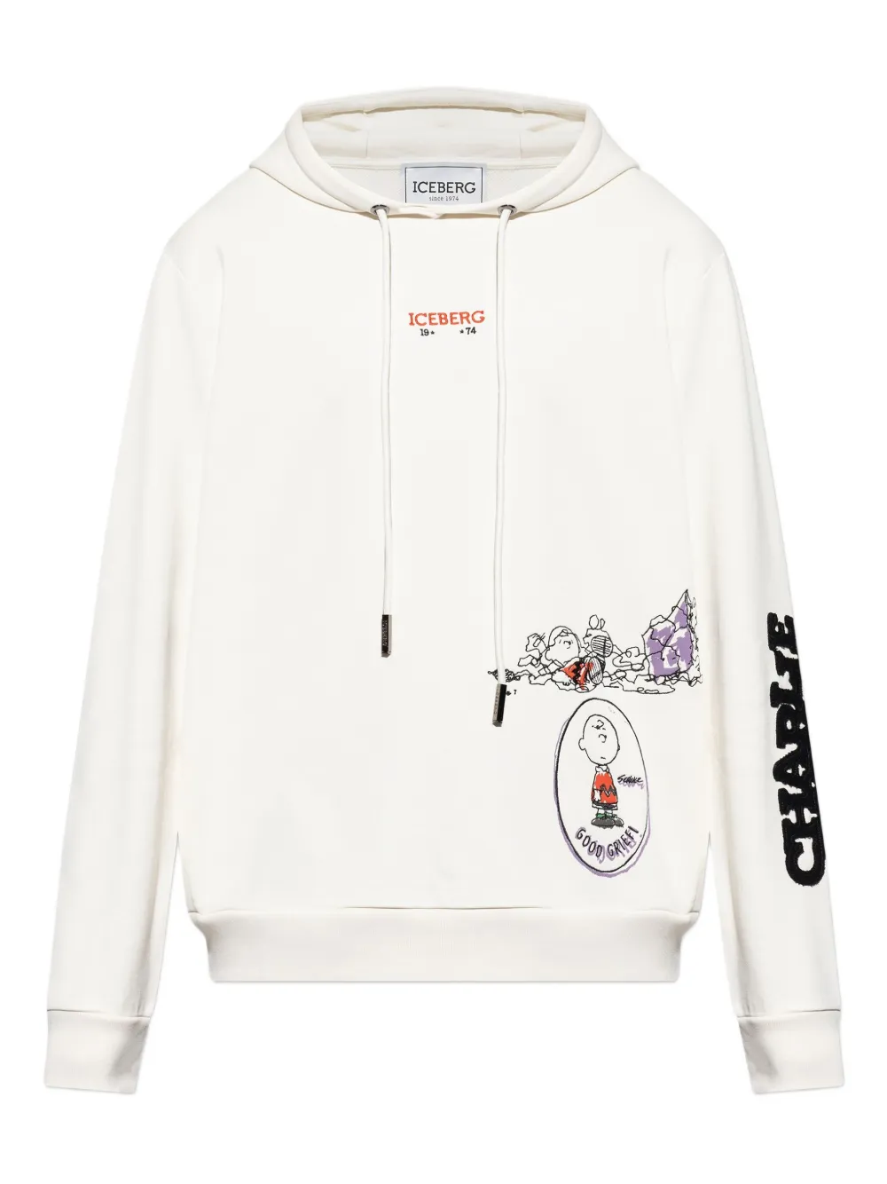 Iceberg X PEANUTS graphic drawstring hoodie | White | Image 1