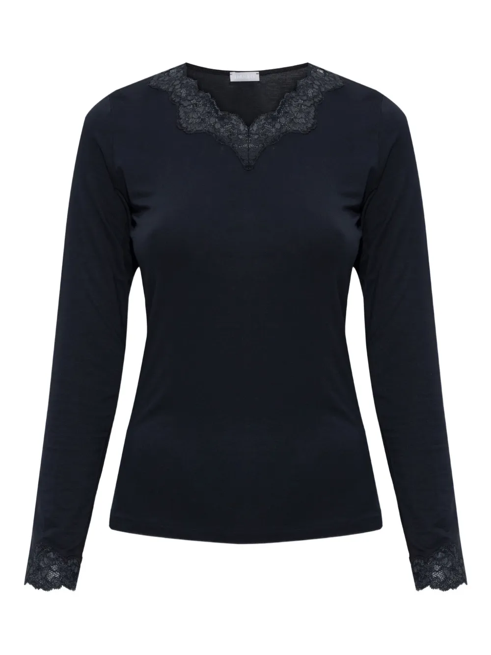 Hanro lace-trim long-sleeve top | Black | Image 1