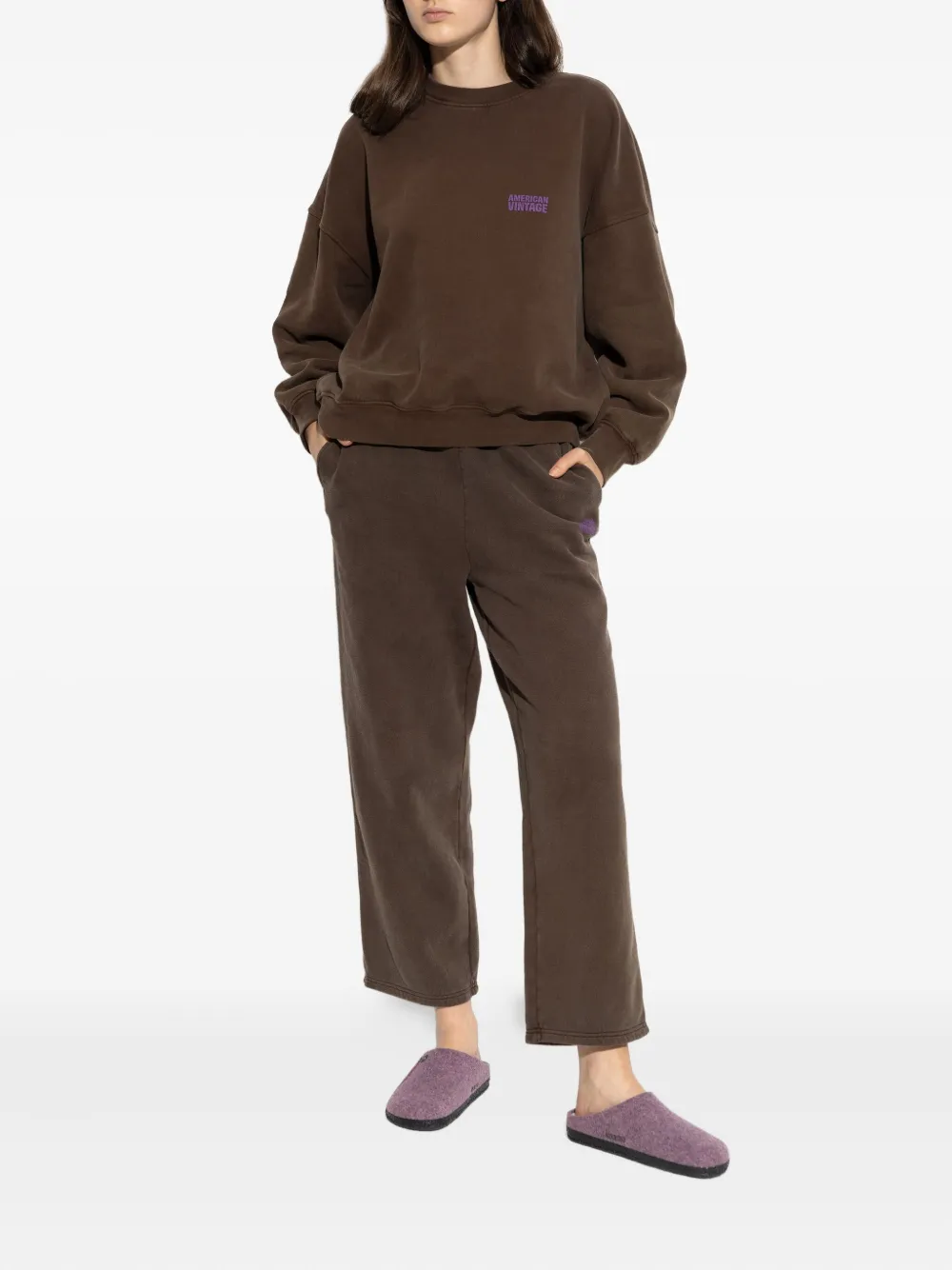 American Vintage Elastische broek - Bruin