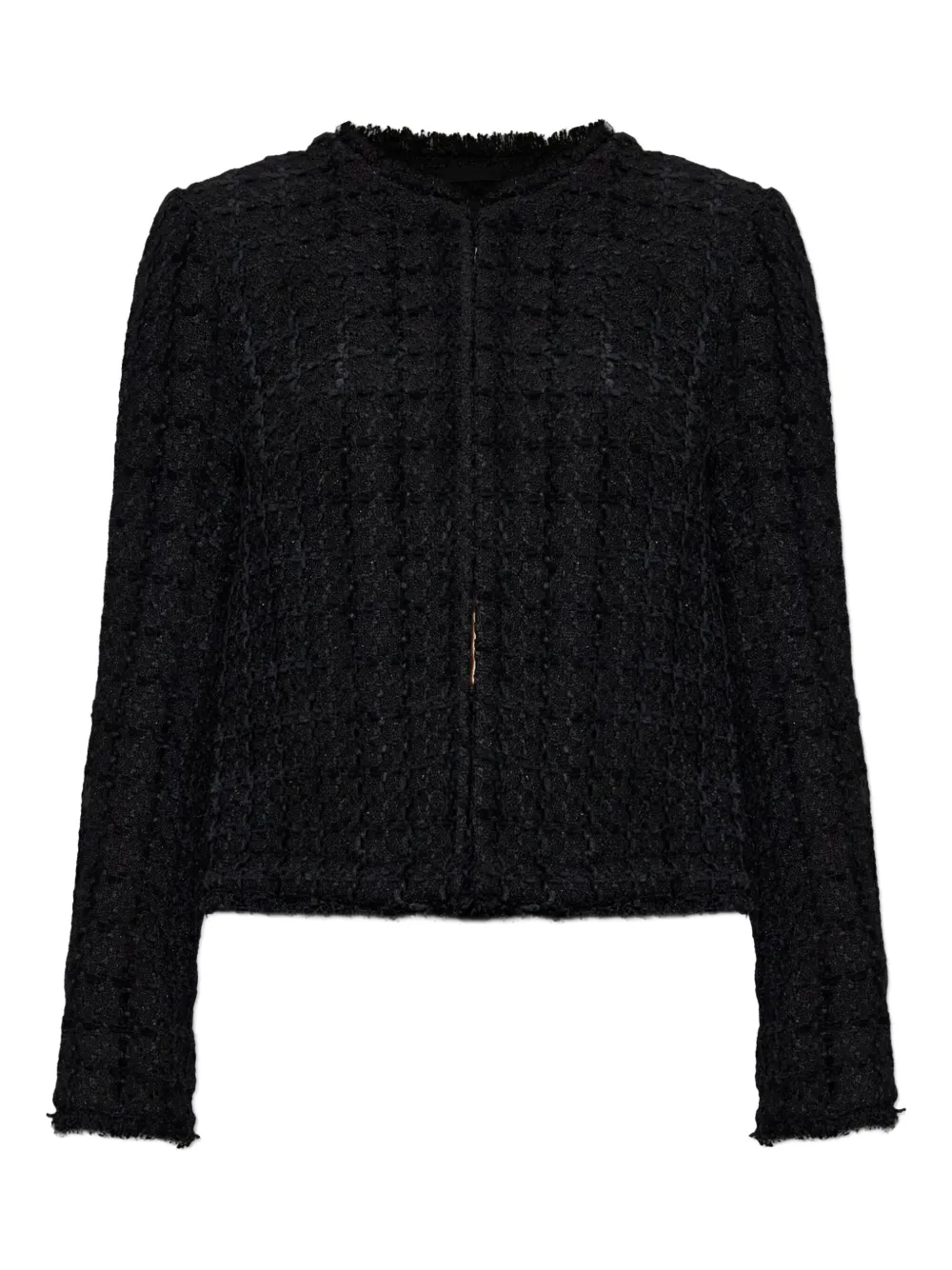 Kate Spade Plaza tweed frayed-trim jacket - ブラック Kate Spade Plaza tweed frayed-trim jacket - ブラック