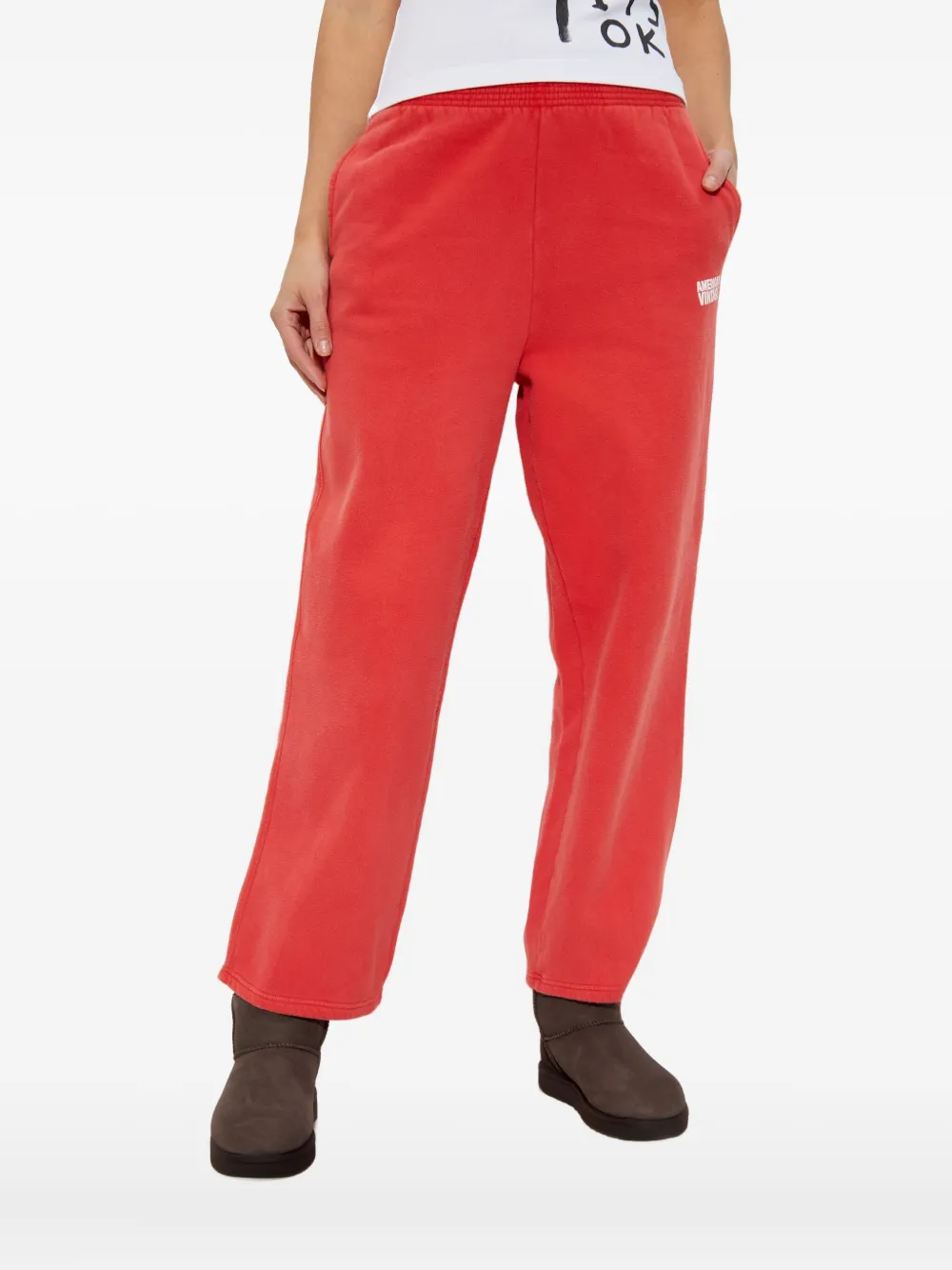 American Vintage Plizzy Track Pants In Red