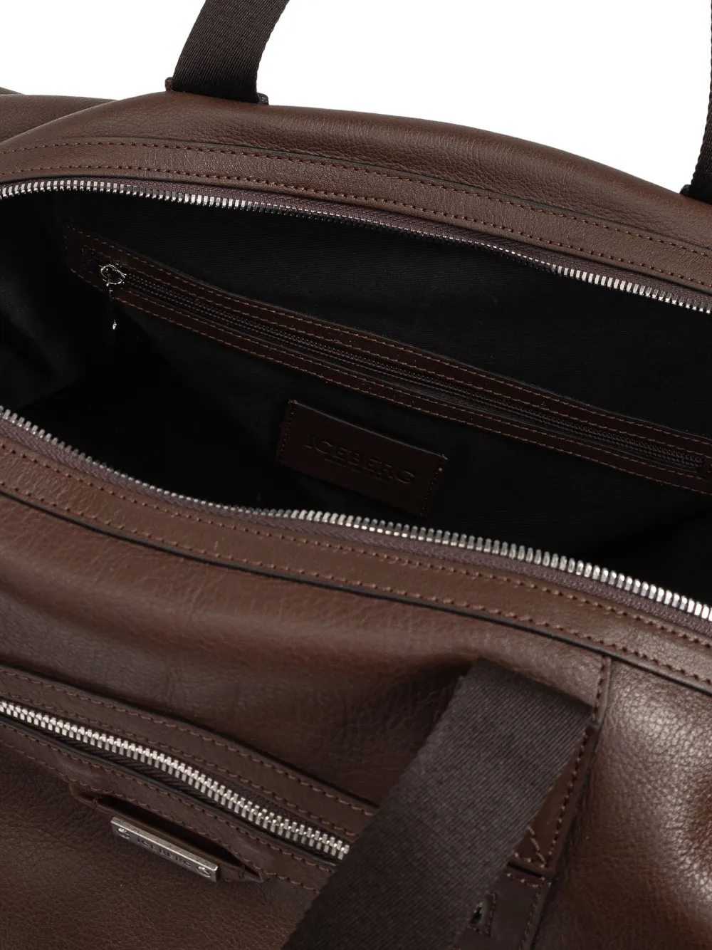 Iceberg Leren shopper met rits Bruin